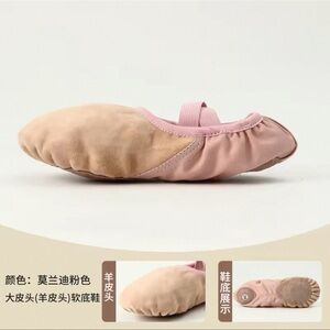 Pink Ballet Slipper Dance Shoe brand new sheep Leather front